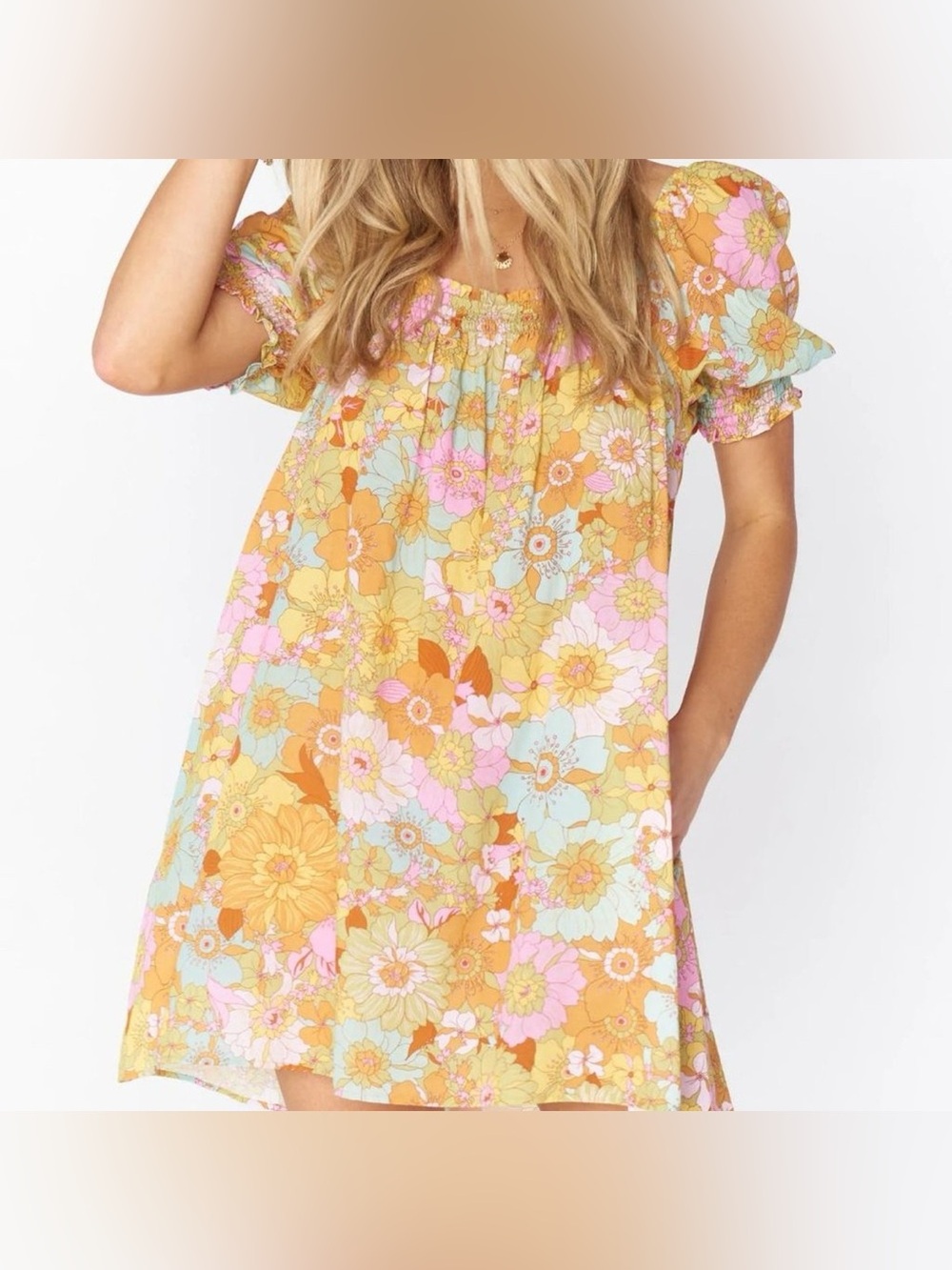 NWT Show Me Your Mumu Annalynne Mini Dress in Groovy Blooms Sz L